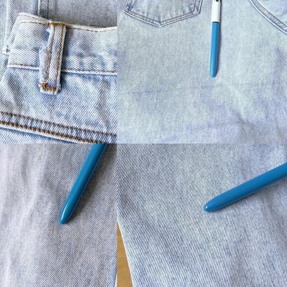 80s vintage highwaisted bleached mom jeans lightwash pleated tapered distressed. - Picture 7 of 8